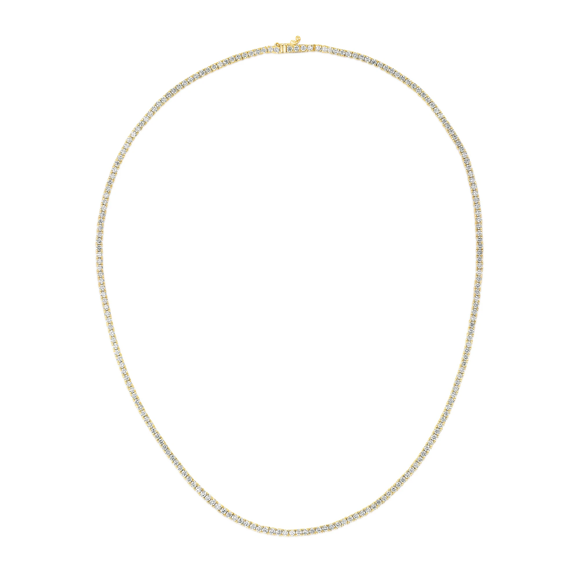 6.00ct Lab Diamond Tennis Necklace in 9K Yellow Gold G/VS