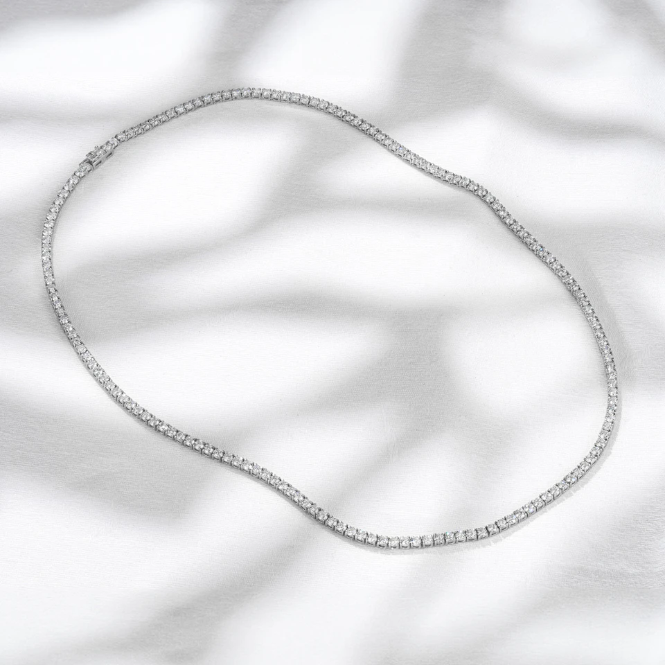 6.00ct Lab Diamond Tennis Necklace in 9K White Gold F/VS