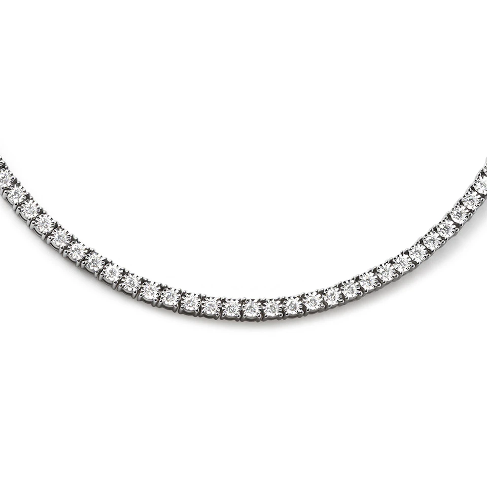 5.00ct Lab Diamond Tennis Necklace in 9K White Gold H/SI