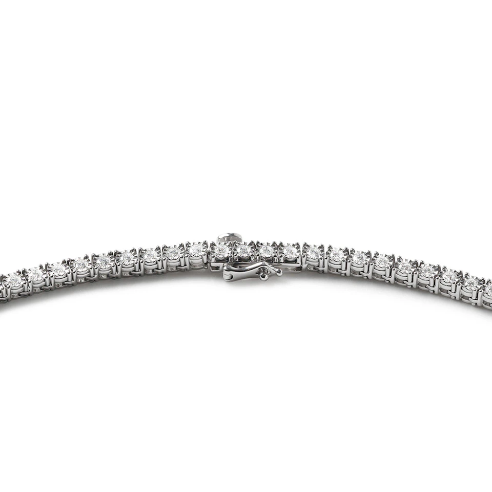5.00ct Lab Diamond Tennis Necklace in 9K White Gold H/SI