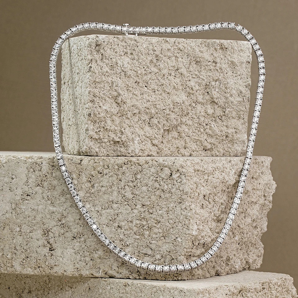 5.00ct Lab Diamond Tennis Necklace in 9K White Gold H/SI