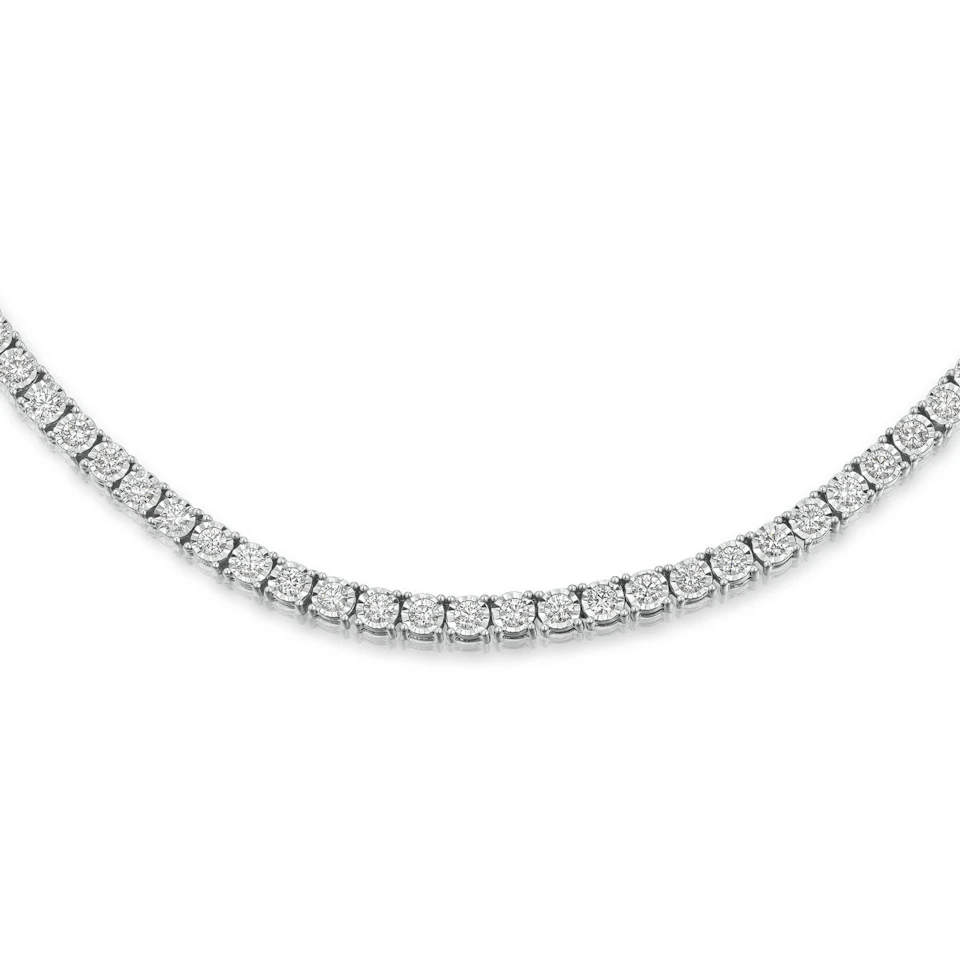 7.00ct Lab Diamond Tennis Necklace in 9K White Gold HS/I