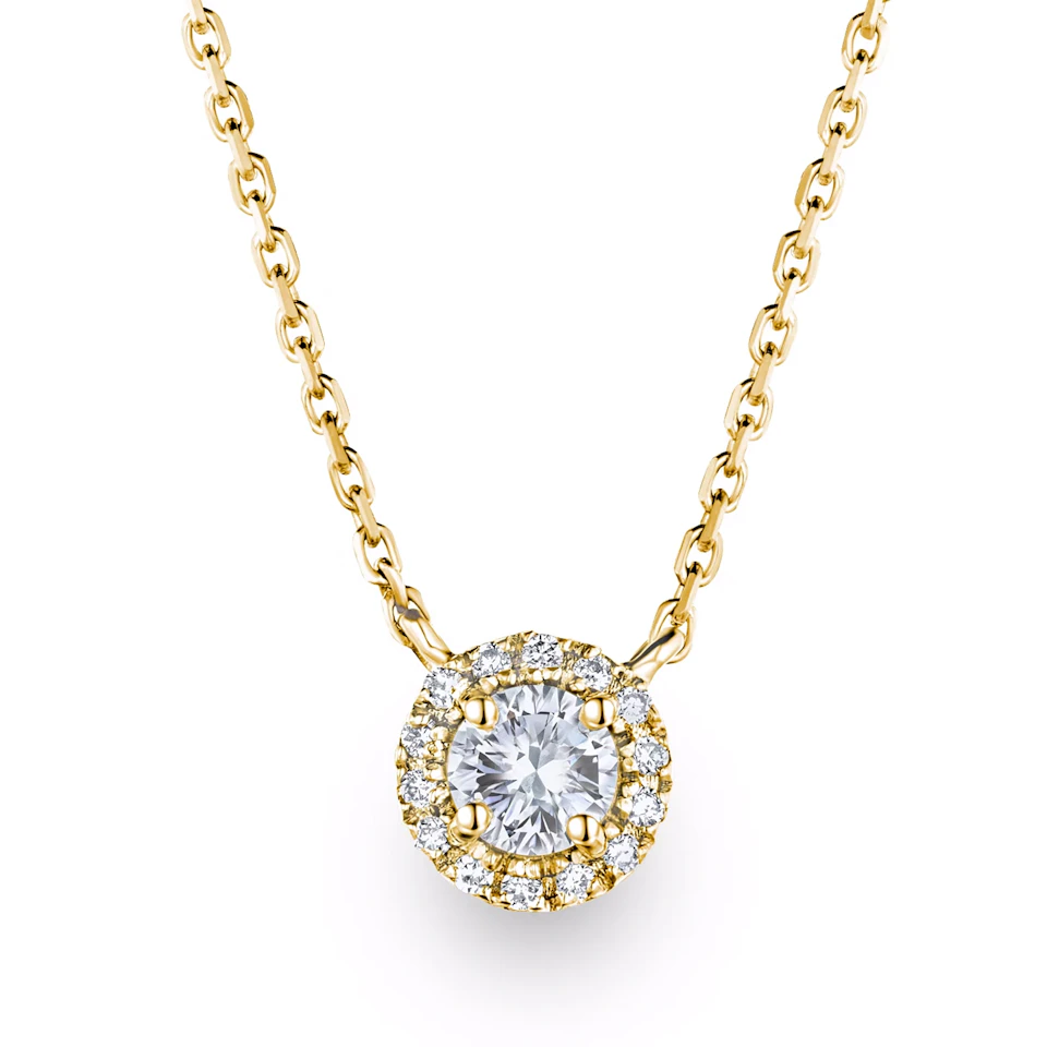 Lumia Lab Diamond Halo Necklace 0.40ct F/VS in 9K Gold
