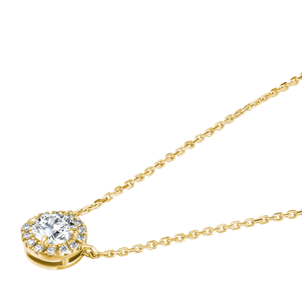 Lumia Lab Diamond Halo Necklace 1.00ct F/VS in 9K Gold