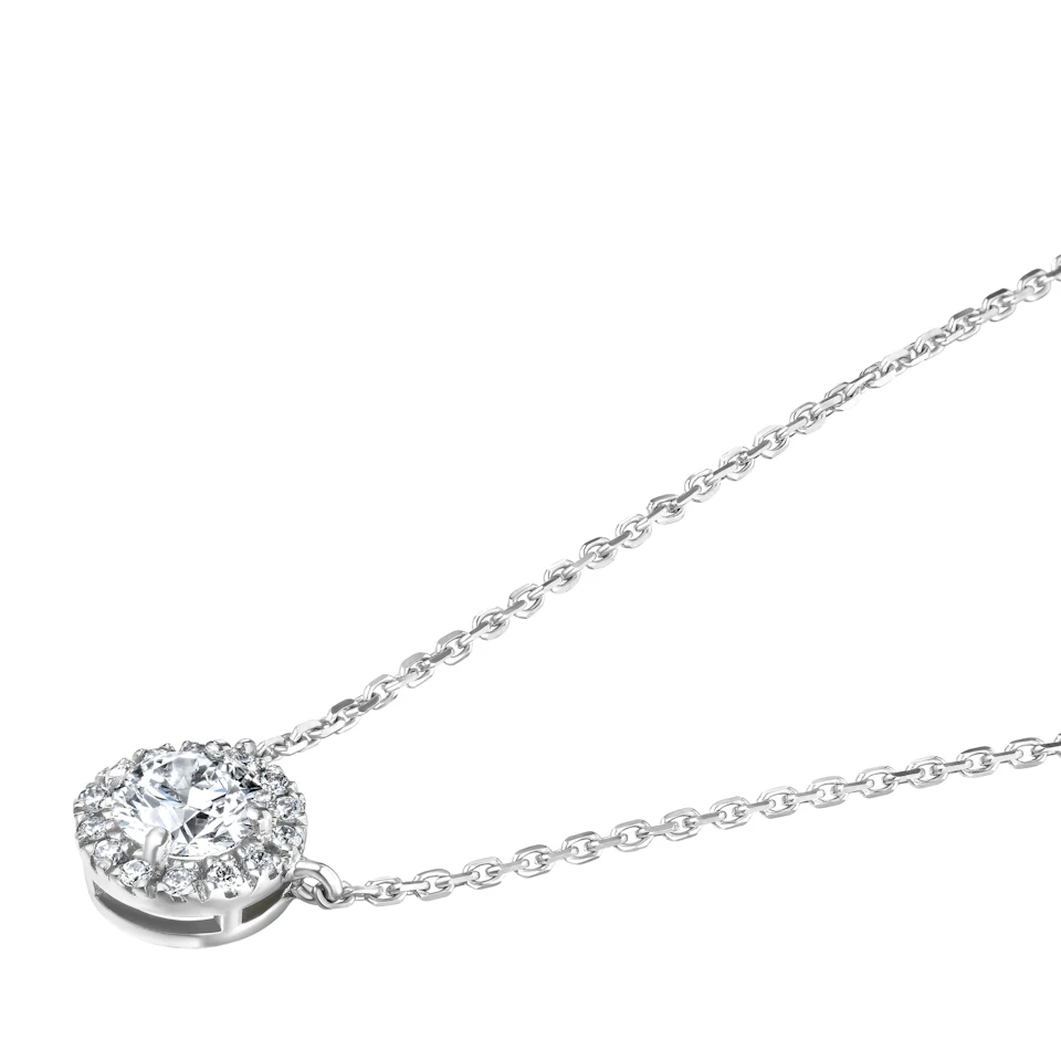 Lumia Lab Diamond Halo Necklace 0.70ct F/VS in 9K White Gold