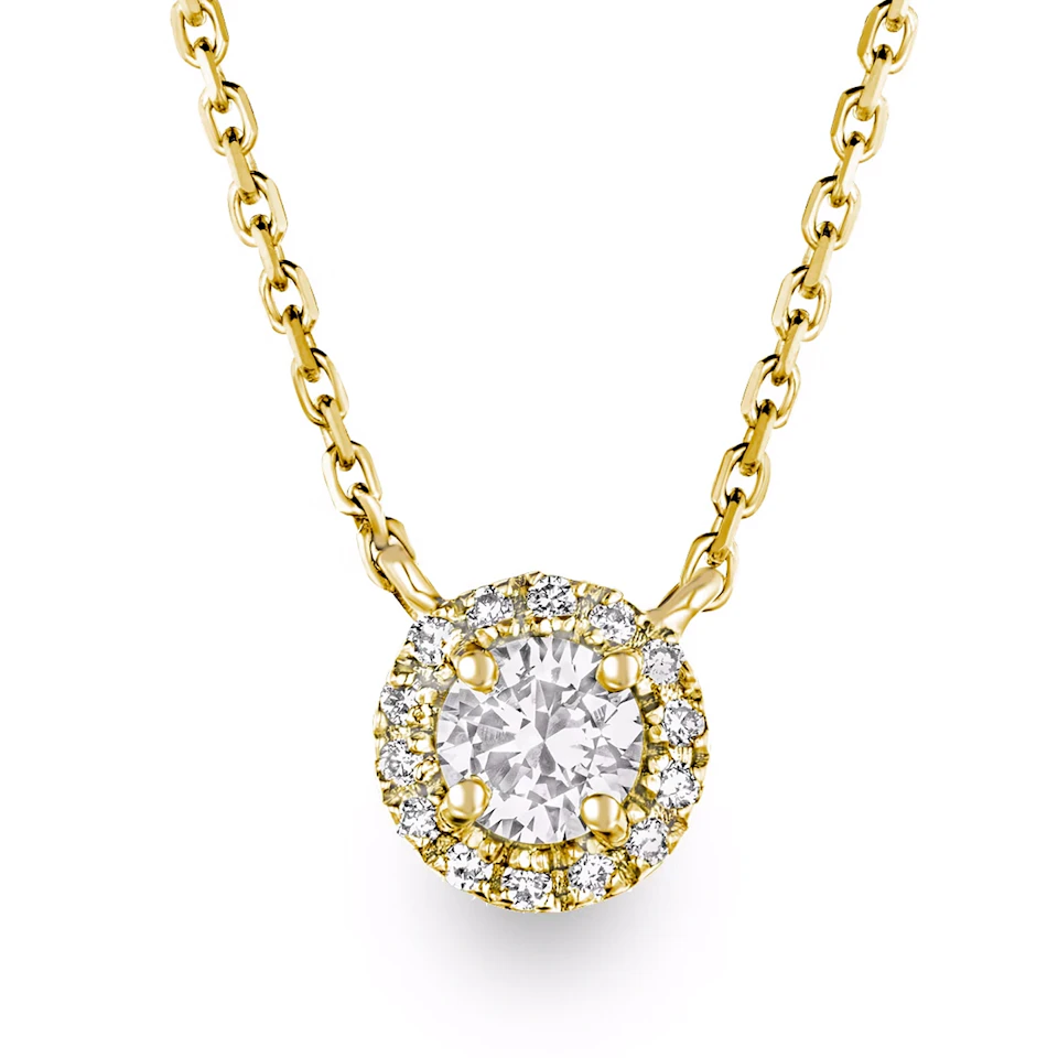 Lumia Lab Diamond Halo Necklace 1.00ct F/VS in 9K Gold