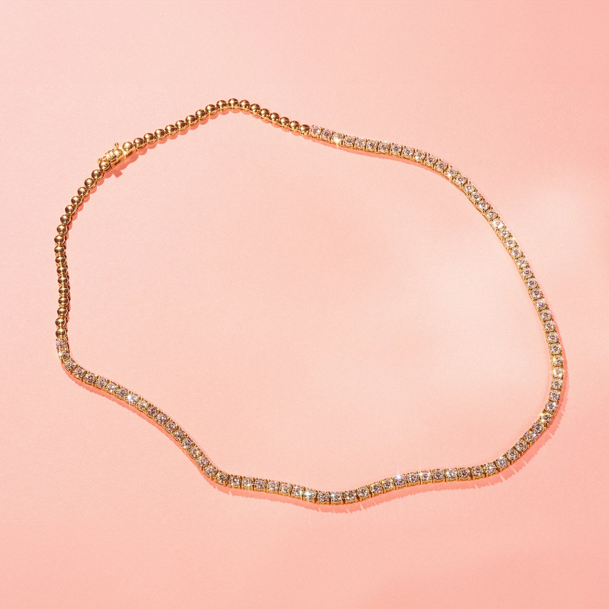 10.00ct Lab Diamond Tennis Necklace in 9K Yellow Gold G/VS