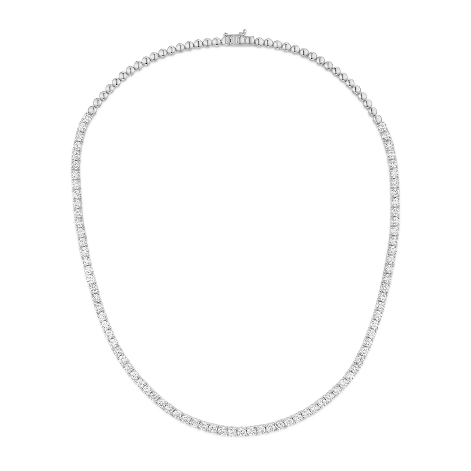 10.00ct Lab Diamond Tennis Necklace 3/4 Set in 9K White Gold F/VS