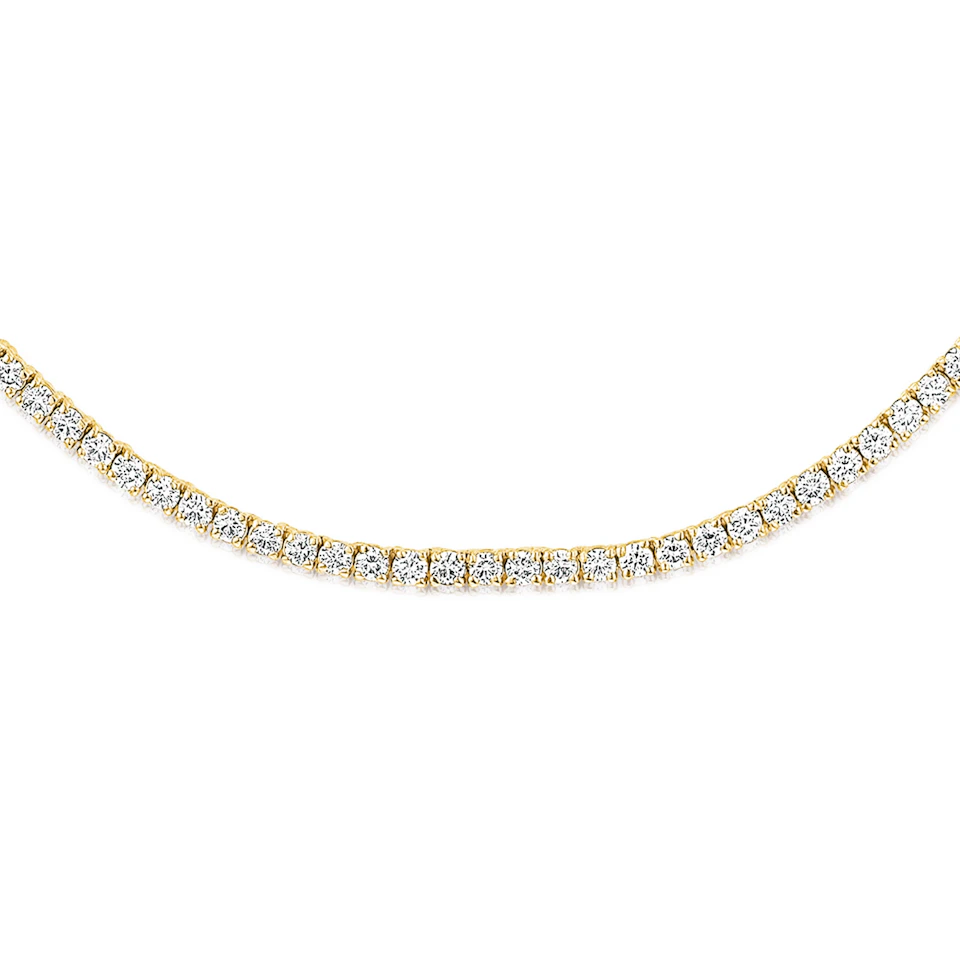 5.00ct Lab Diamond Tennis Necklace 3/4 Set in 9K Gold F/VS
