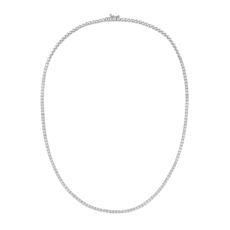 5.00ct Lab Diamond Tennis Necklace 3/4 Set in 9K White Gold F/VS