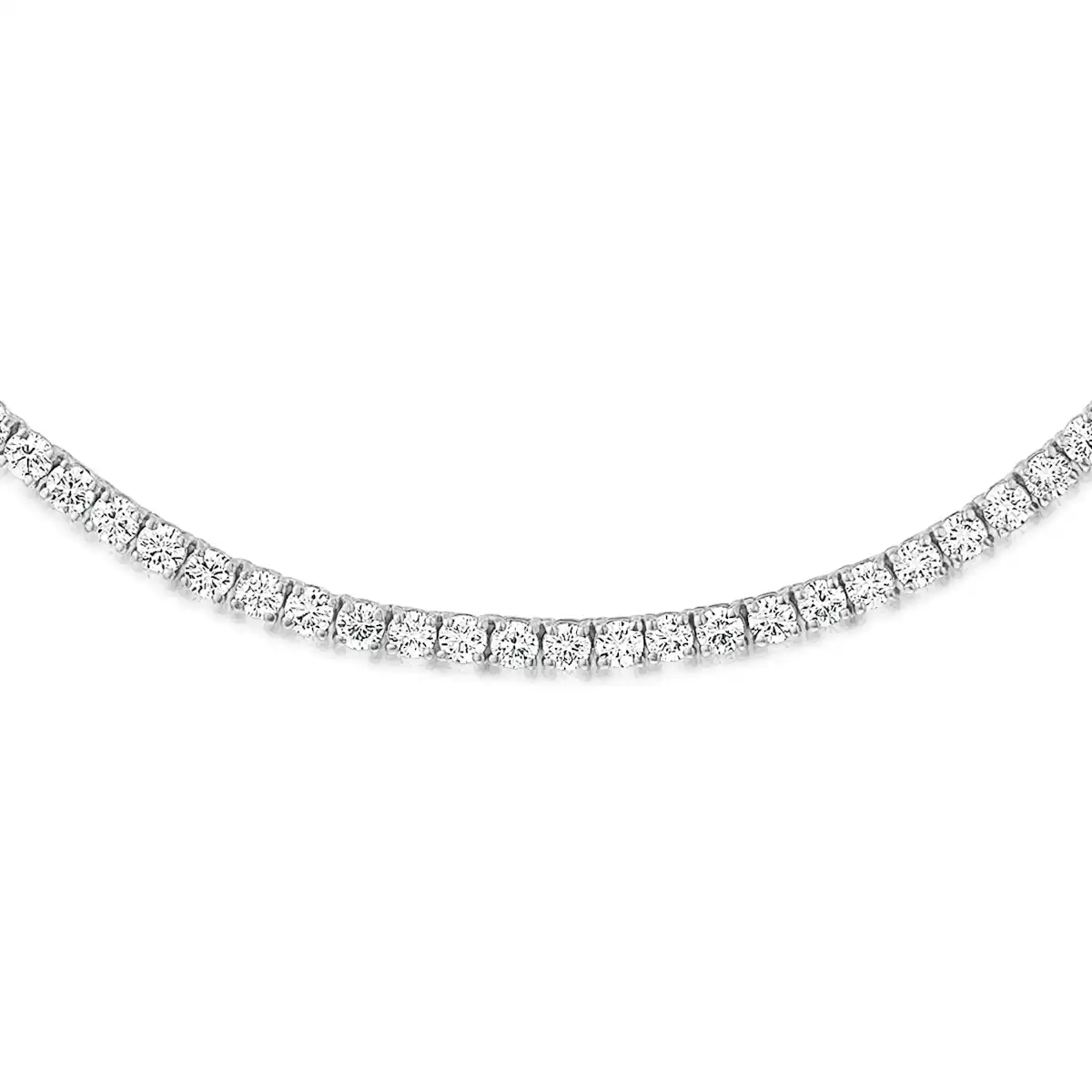 7.00ct Lab Diamond Tennis Necklace 3/4 Set in 9K White Gold G/VS