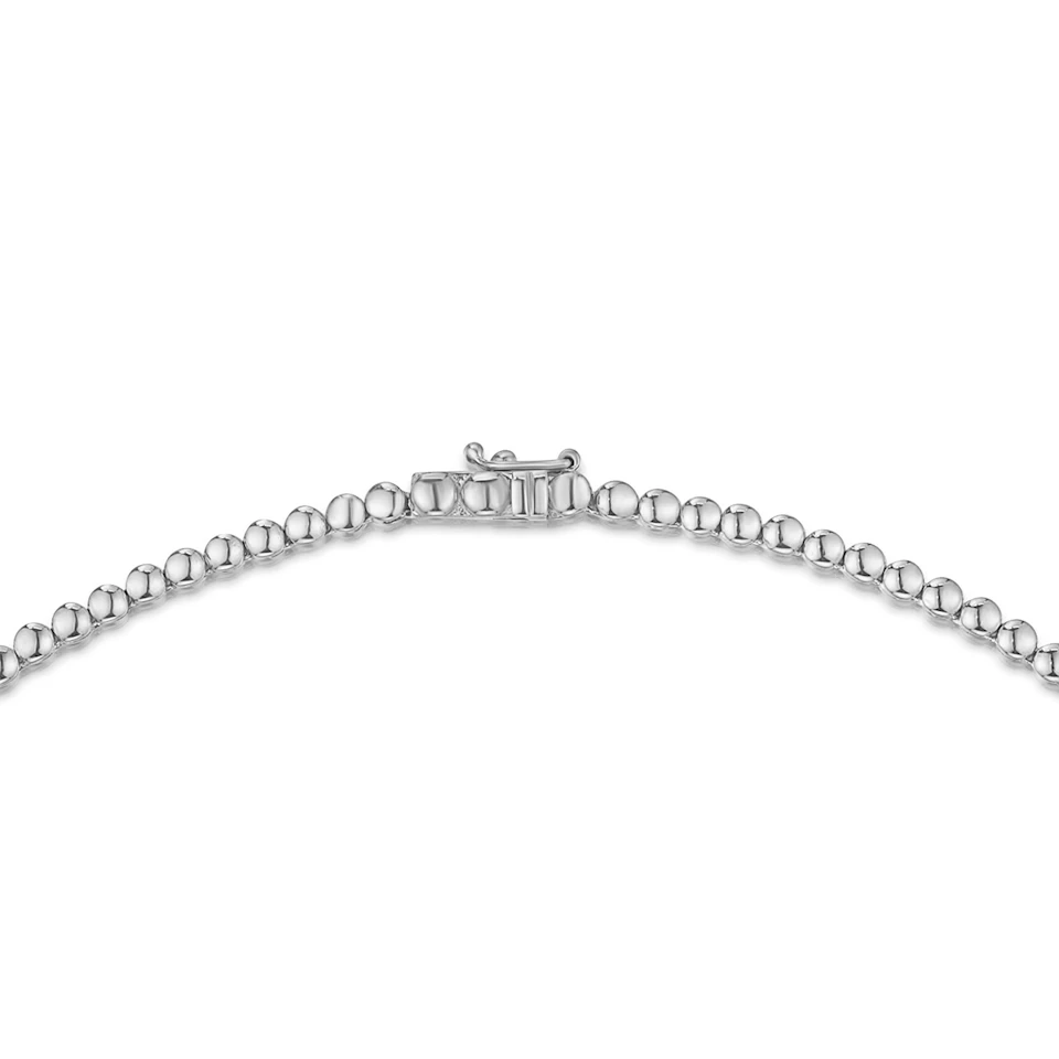 7.00ct Lab Diamond Tennis Necklace 3/4 Set in 9K White Gold F/VS