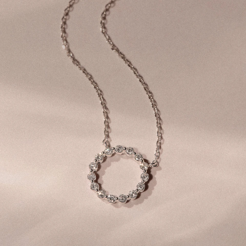Lab Diamond Eternal Glow Circles Necklace 0.35ct in 925 Silver