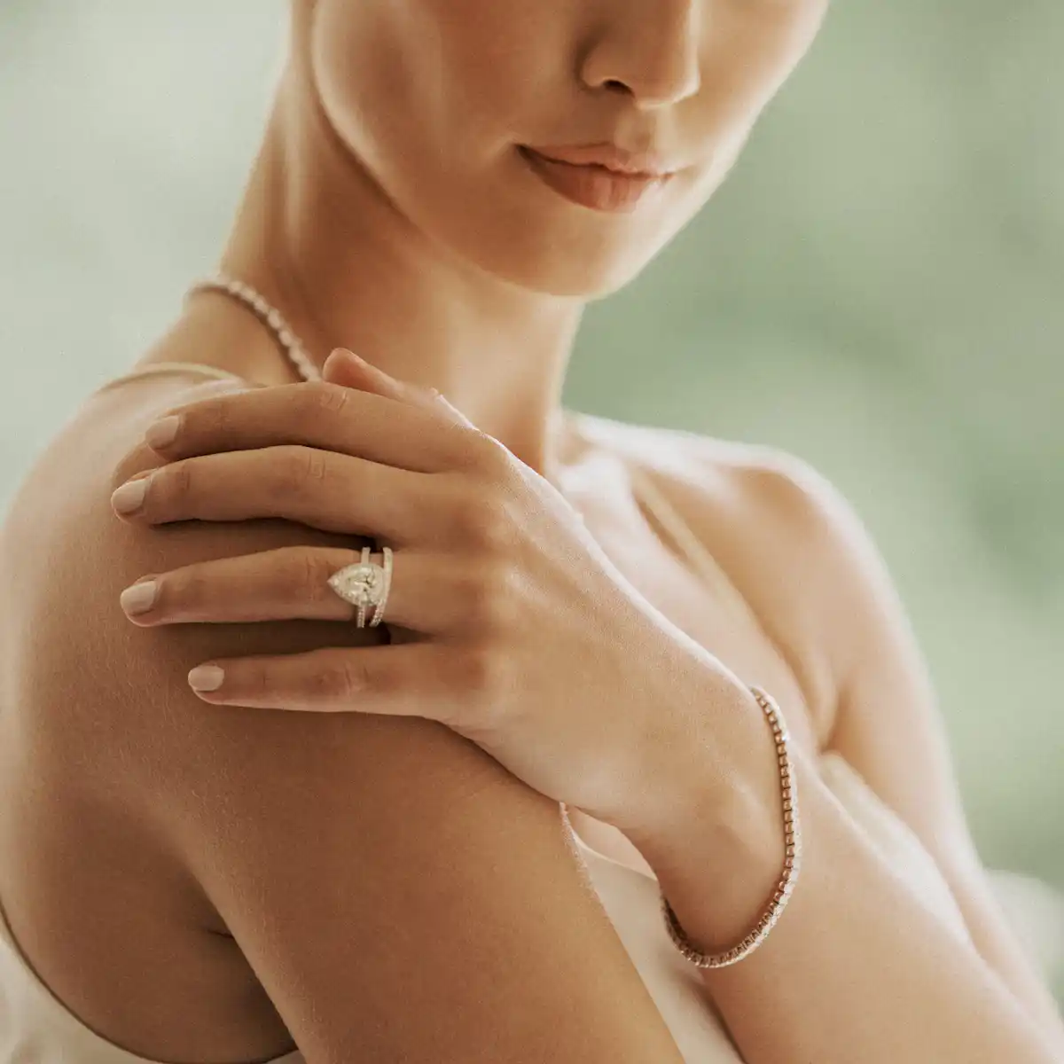 Natalia Matching 2MM Wedding Band 0.55ct H/Si Diamonds 18KW Gold