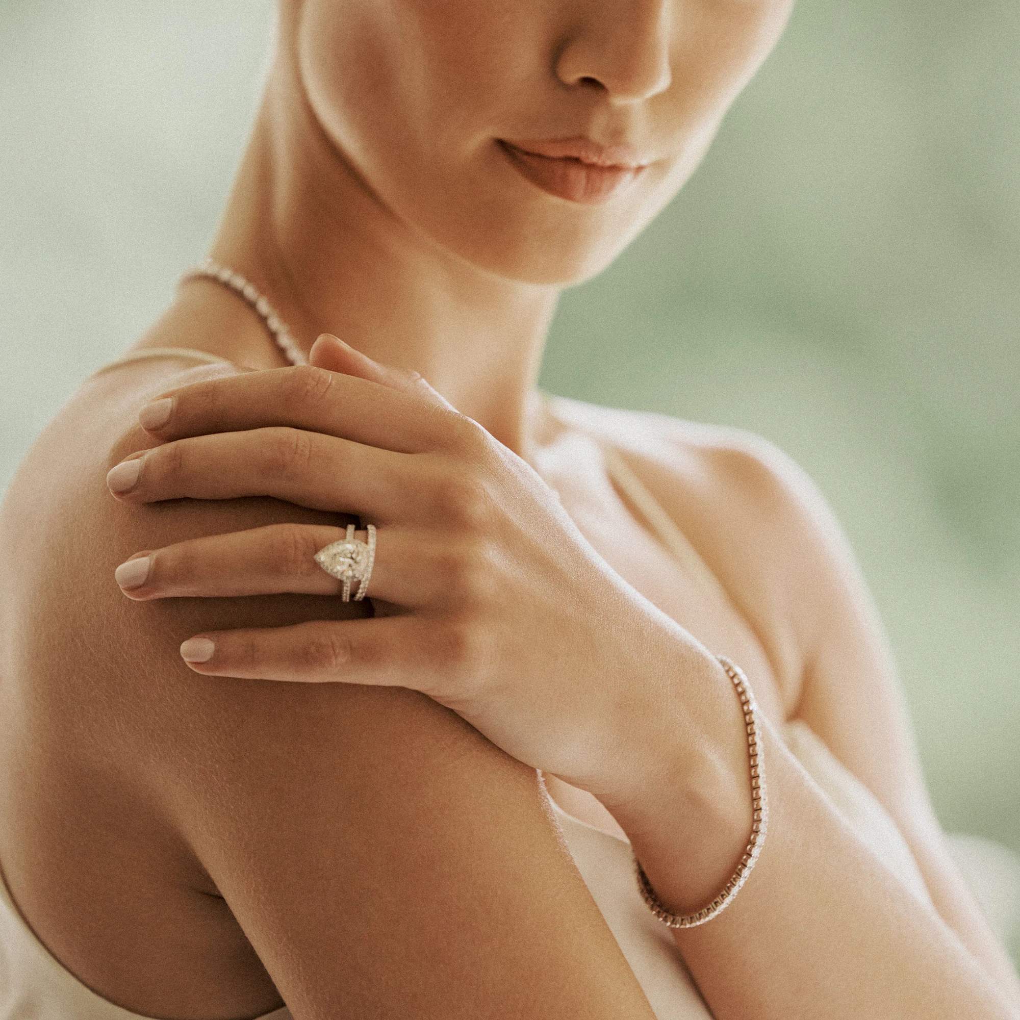 Natalia Matching 2MM Wedding Band 0.55ct H/Si Diamonds 18KW Gold