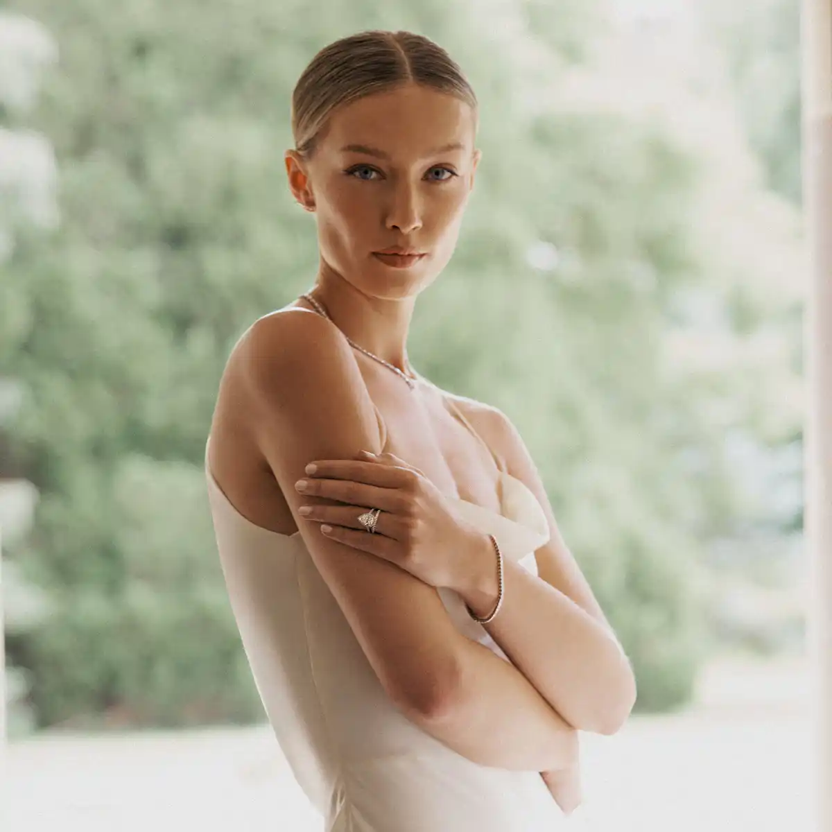 Natalia Matching 2MM Wedding Band 0.55ct H/Si Diamonds 18KW Gold