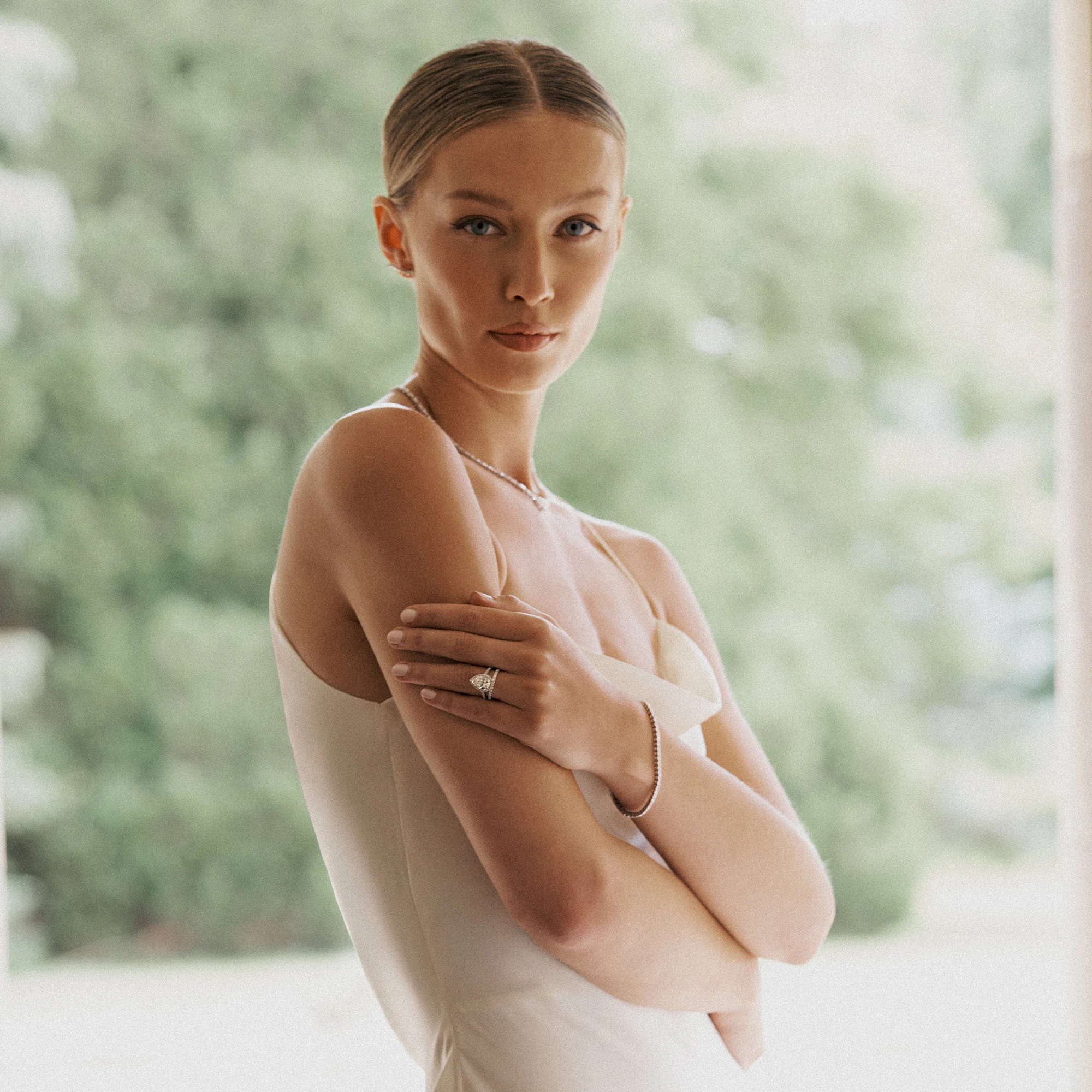 Natalia Matching 2MM Wedding Band 0.55ct H/Si Diamonds 18KW Gold