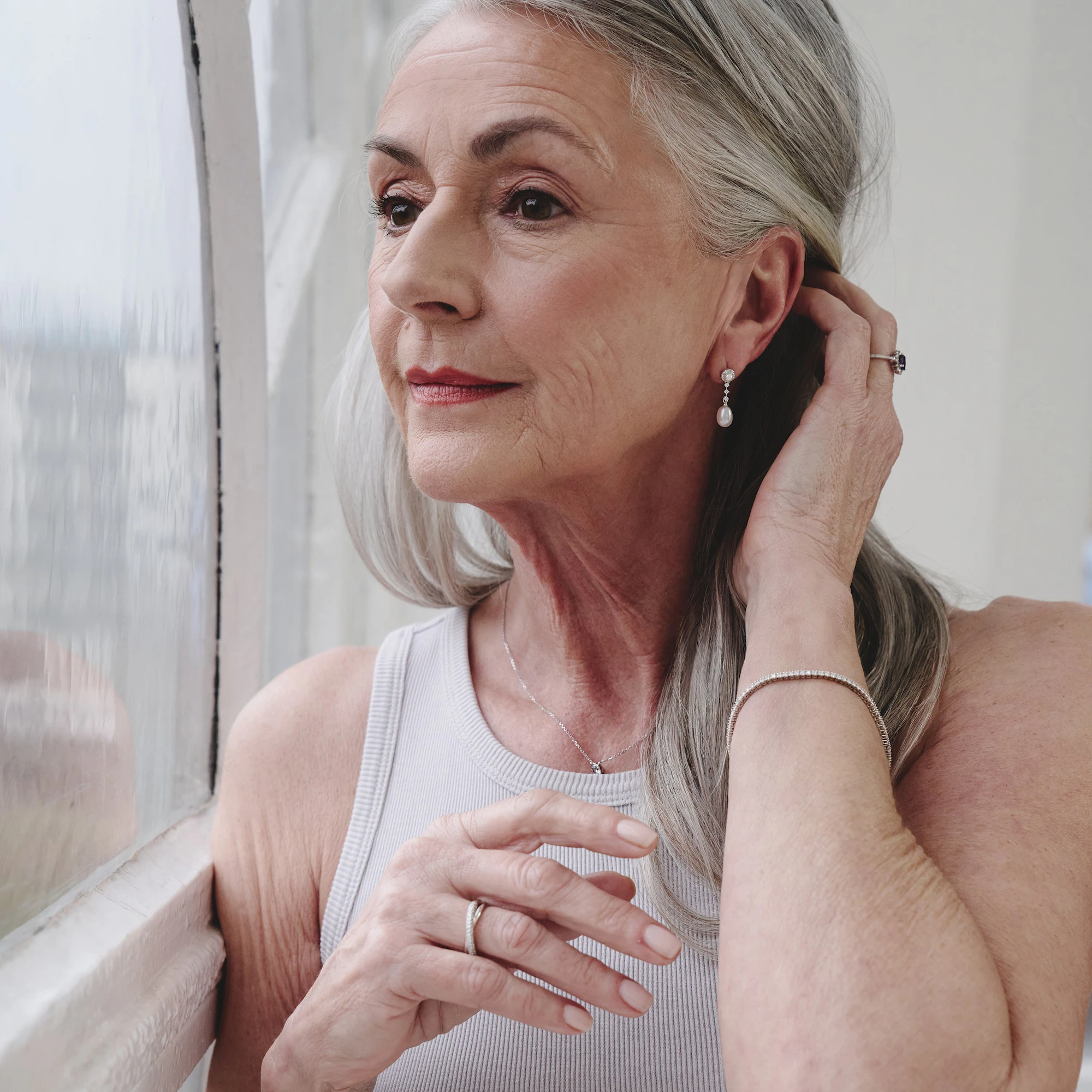 Chloe Lab Diamond Tennis Bracelet 3.00ct H/Si Set in 9K White Gold