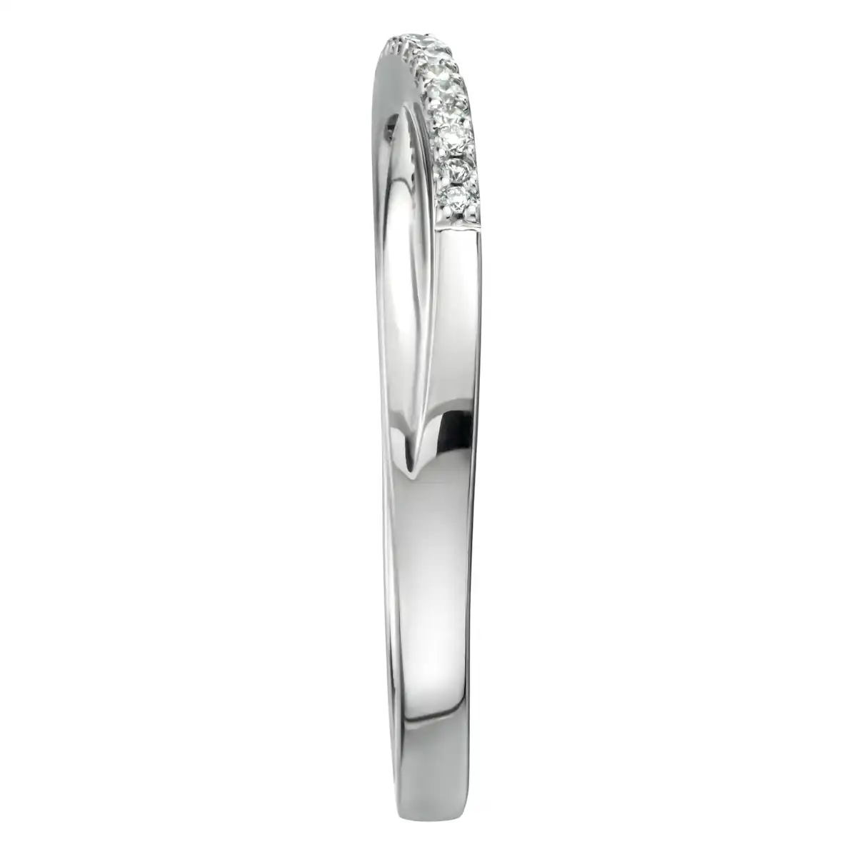 Lab Diamond Half Eternity Wave Ring 0.05ct in 925 Silver