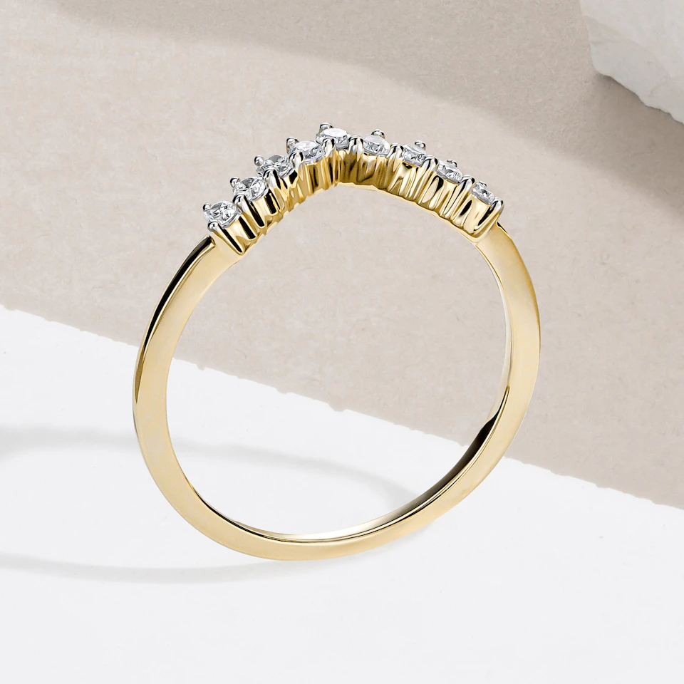 Starlit 0.15ct Lab Diamond Wishbone Ring H/Si Quality in 18K Gold Vermeil