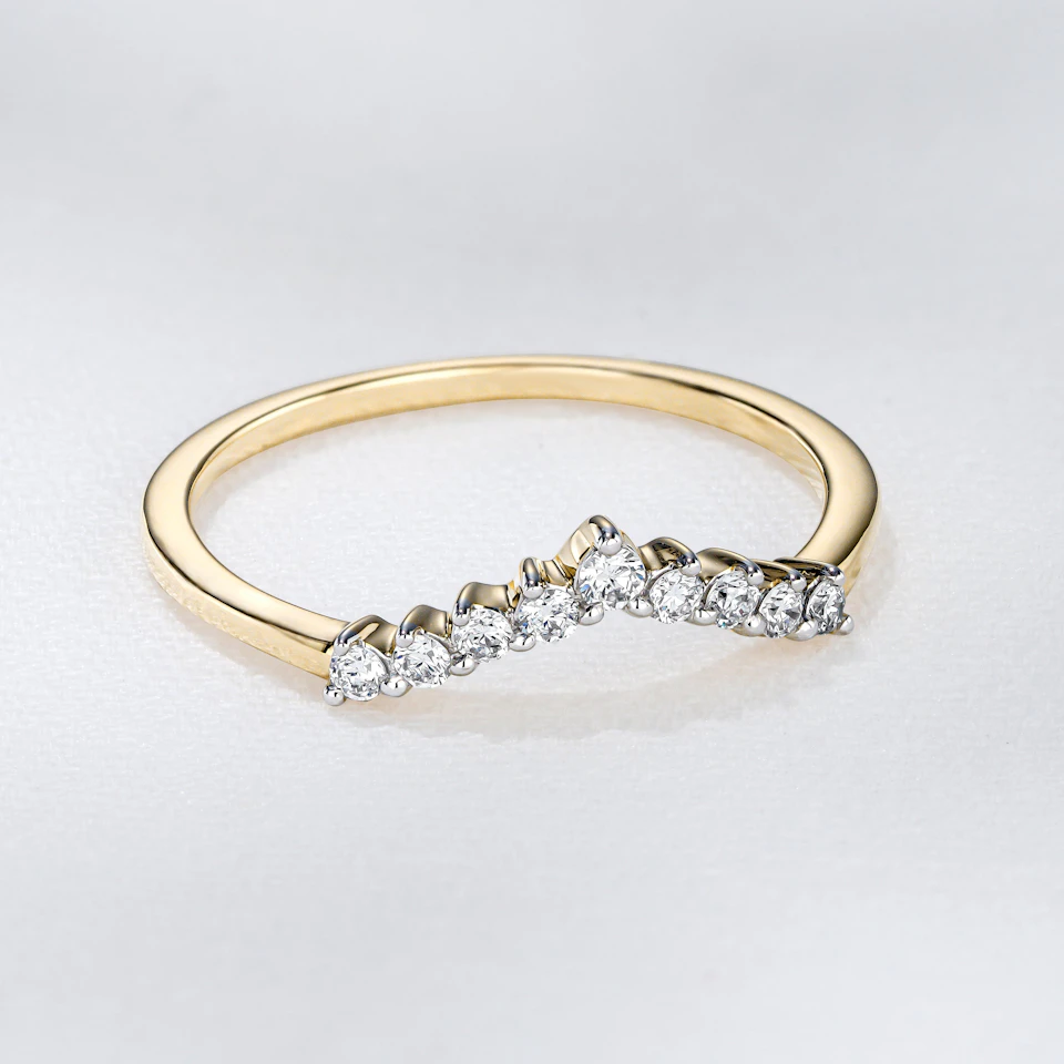 Starlit 0.15ct Lab Diamond Wishbone Ring H/Si Quality in 9K Yellow Gold