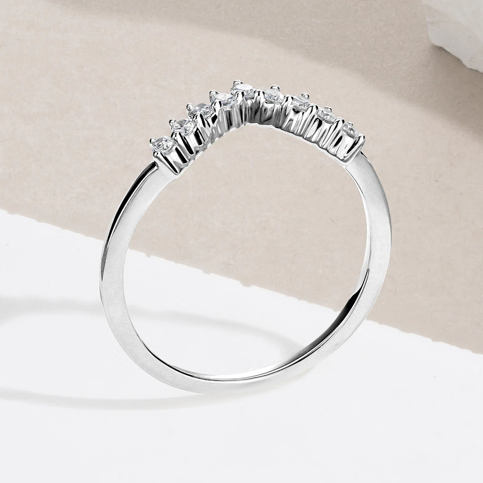 Starlit 0.15ct Lab Diamond Wishbone Ring H/Si Quality in 9K White Gold