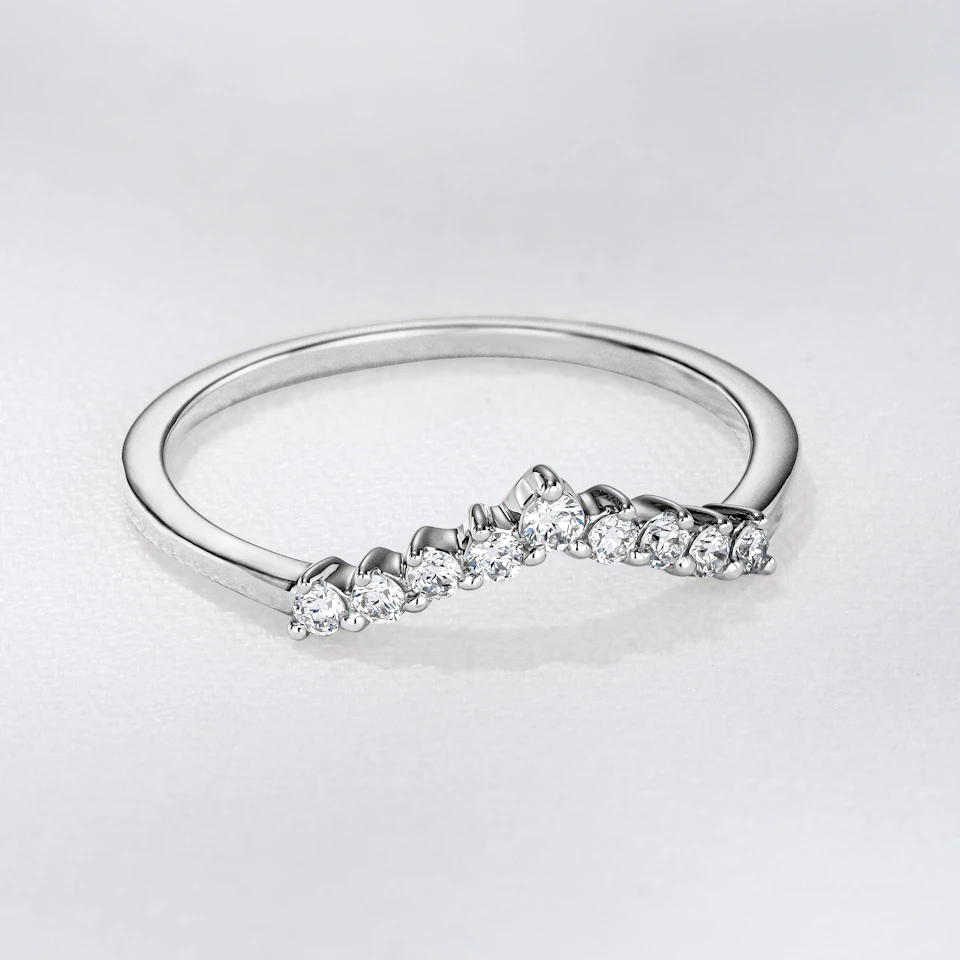 Starlit 0.15ct Lab Diamond Wishbone Ring H/Si Quality in 9K White Gold