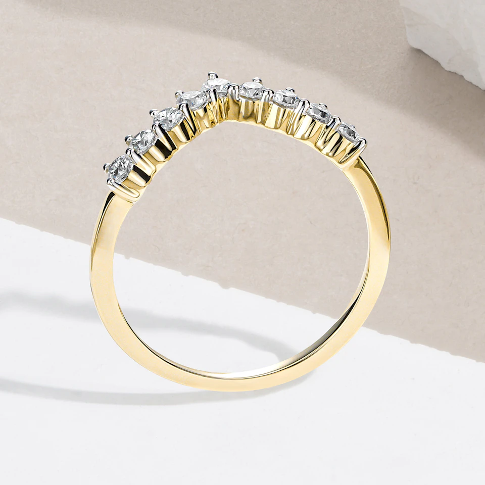 Starlit 0.30ct Lab Diamond Wishbone Ring H/Si Quality in 9K Yellow Gold