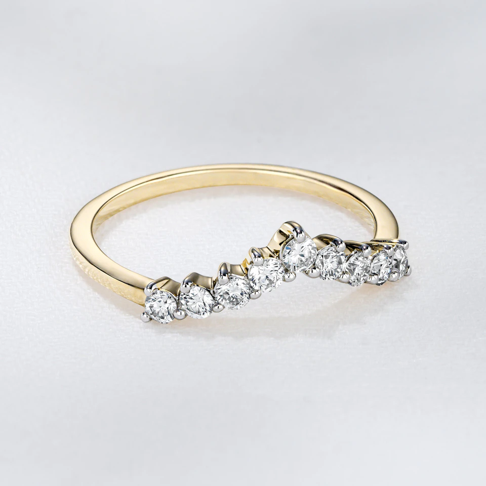 Starlit 0.30ct Lab Diamond Wishbone Ring H/Si Quality in 9K Yellow Gold