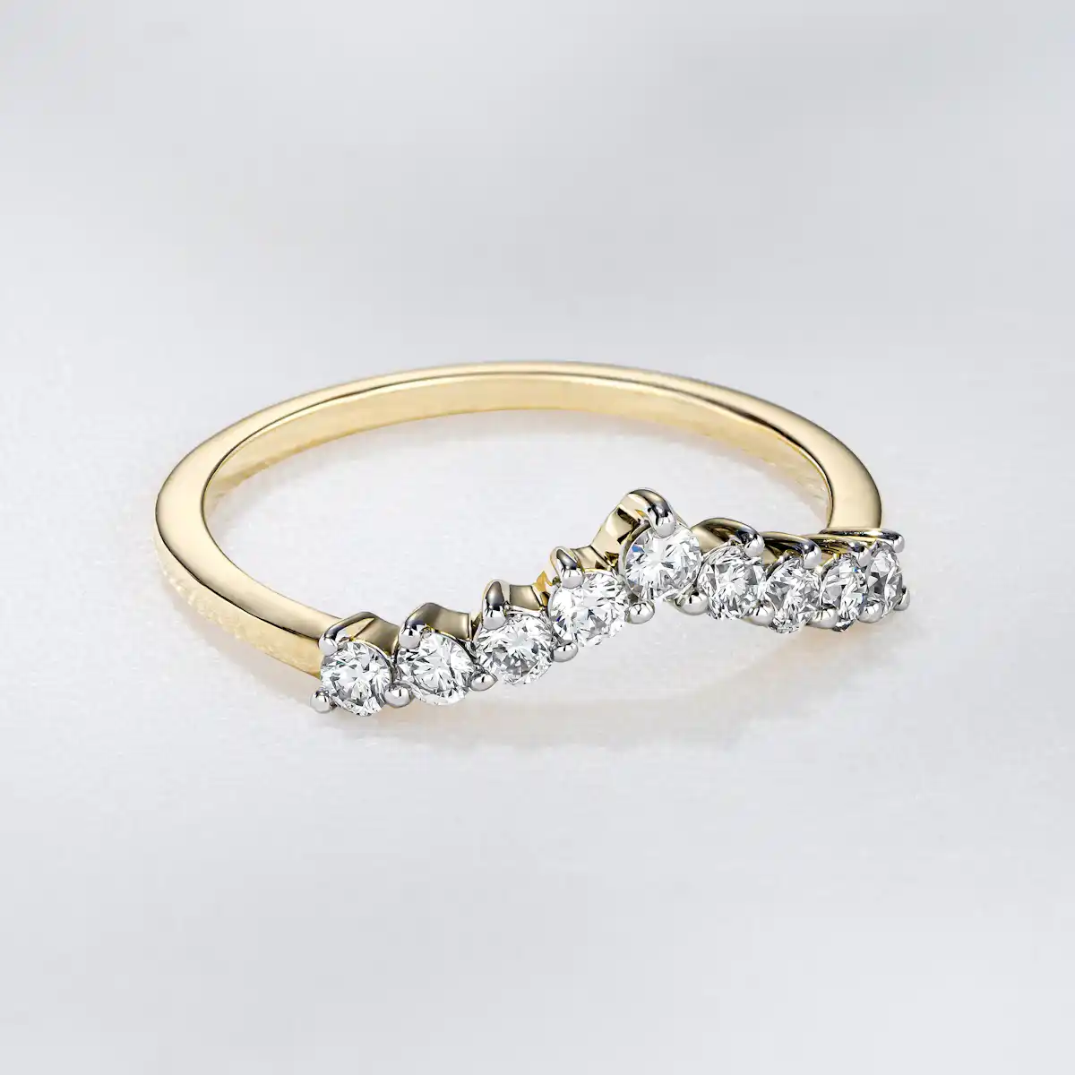 0.30ct Lab Diamond Wishbone Ring H/Si Quality in 18K Gold Vermeil