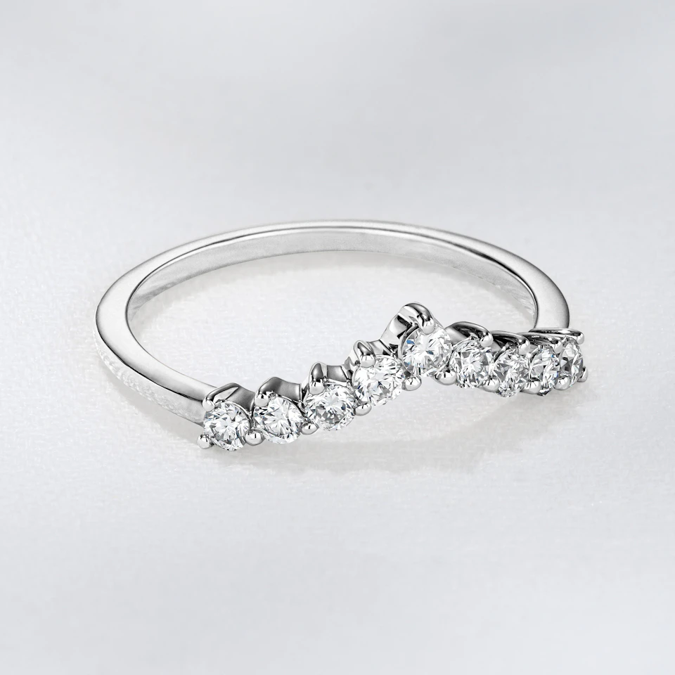 Starlit 0.30ct Lab Diamond Wishbone Ring H/Si Quality in 925 Sterling Silver