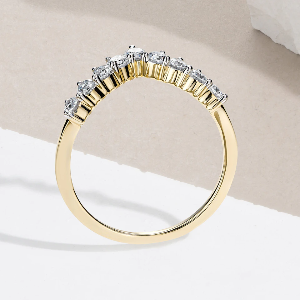 Starlit 0.50ct Lab Diamond Wishbone Ring H/Si Quality in 9K Yellow Gold