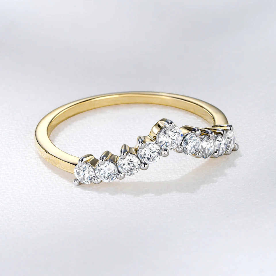 Starlit 0.50ct Lab Diamond Wishbone Ring H/Si Quality in 9K Yellow Gold