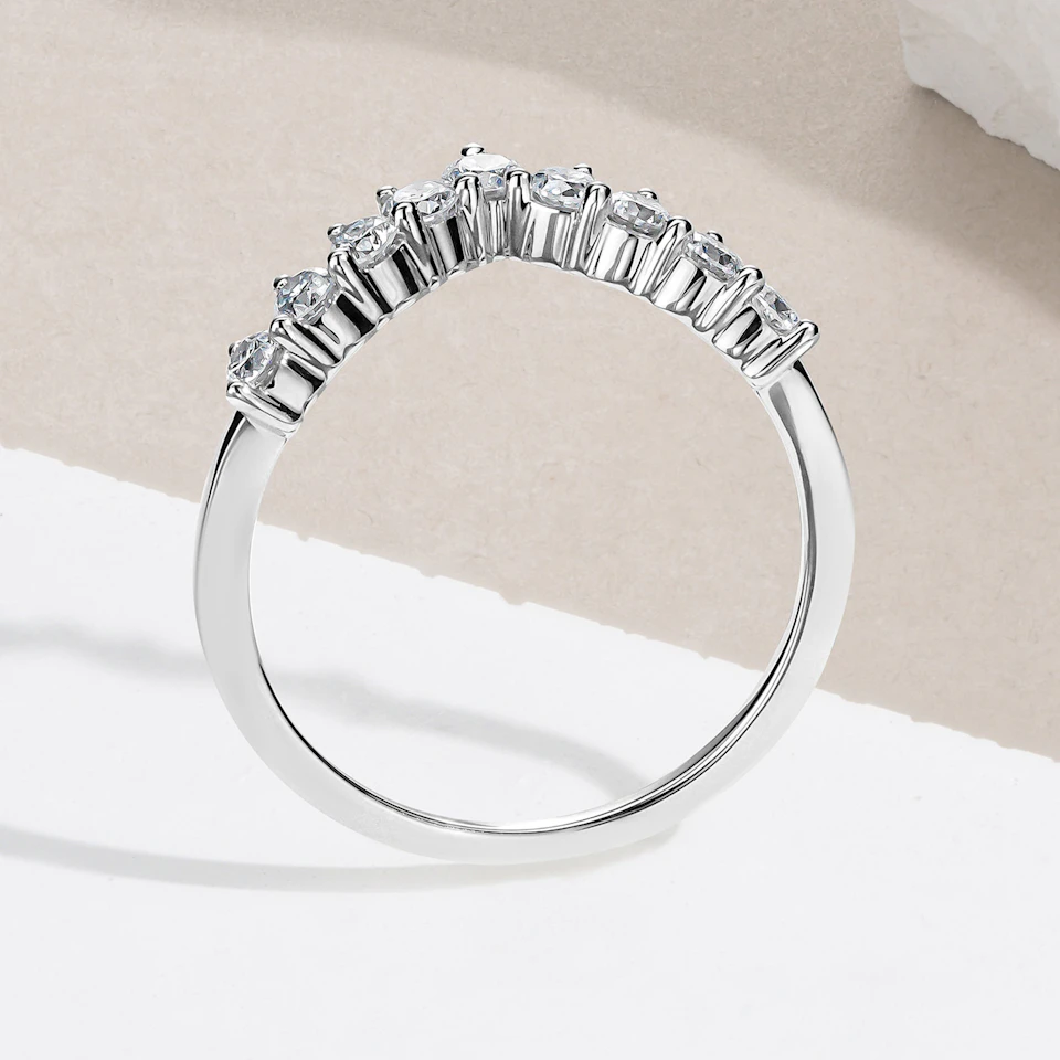 Starlit 0.50ct Lab Diamond Wishbone Ring H/Si Quality in 9K White Gold
