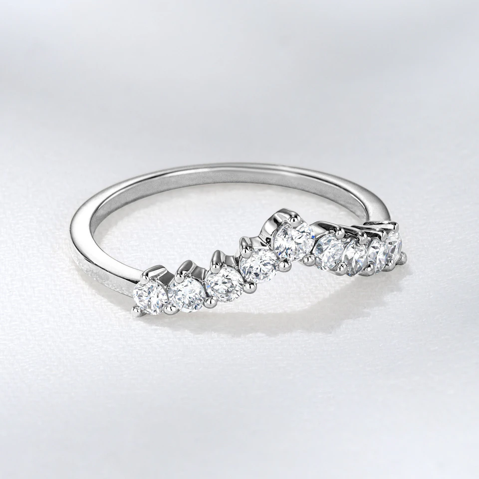 Starlit 0.50ct Lab Diamond Wishbone Ring H/Si Quality in 9K White Gold