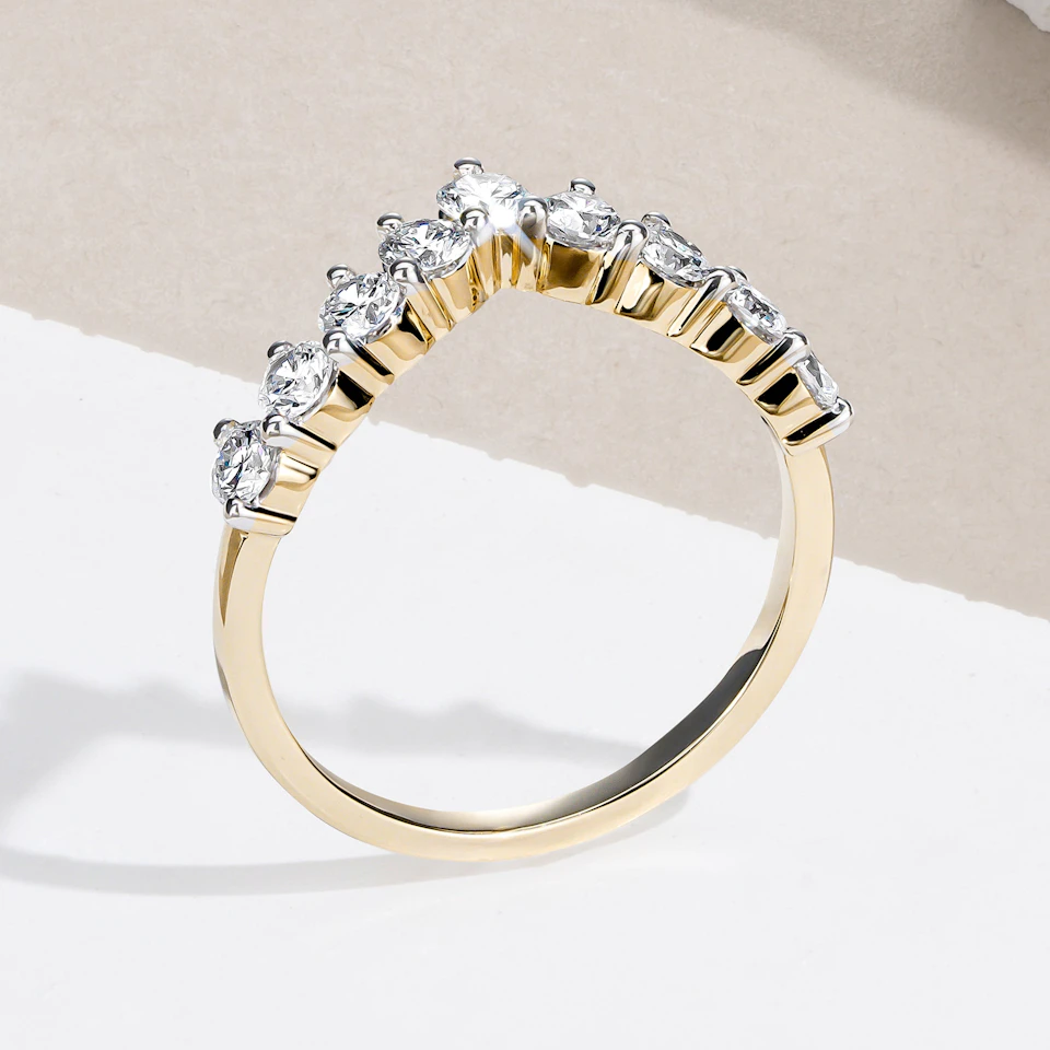 Starlit 0.75ct Lab Diamond Wishbone Ring H/Si Quality in 9K Yellow Gold