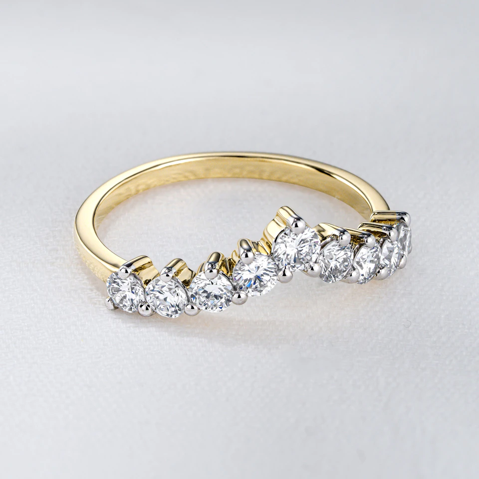 Starlit 0.75ct Lab Diamond Wishbone Ring H/Si Quality in 9K Yellow Gold