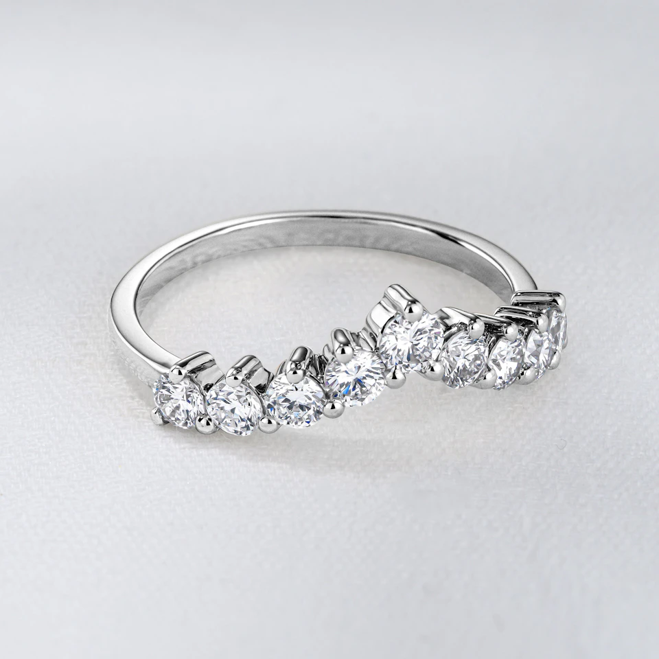 Starlit 0.75ct Lab Diamond Wishbone Ring H/Si Quality in 9K White Gold