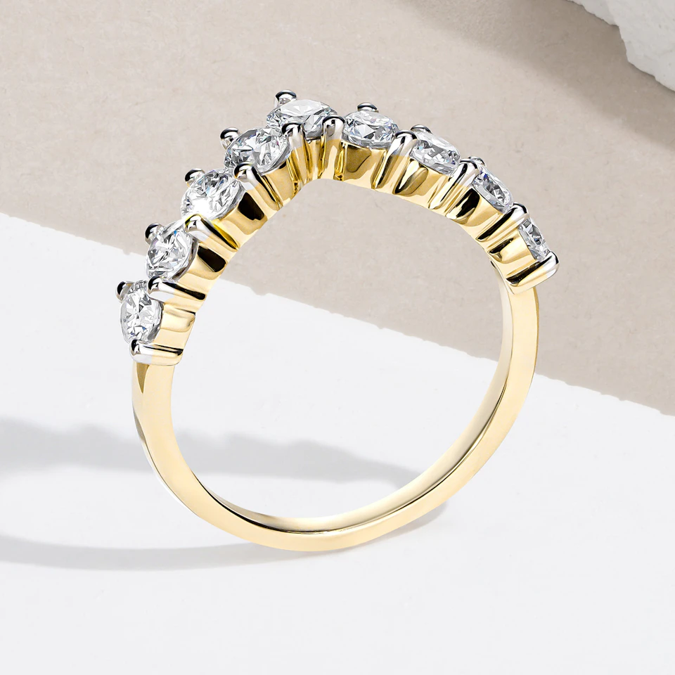 Starlit 1.00ct Lab Diamond Wishbone Ring H/Si Quality in 9K Yellow Gold