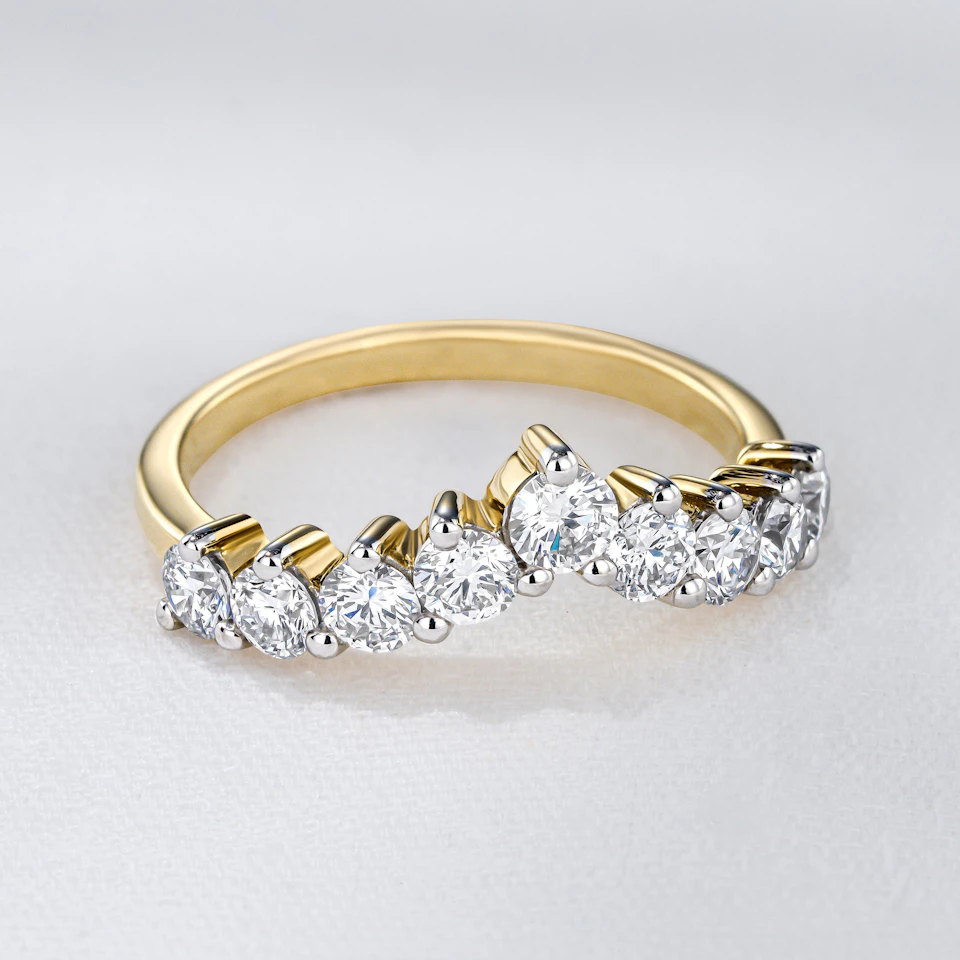 Starlit 1.00ct Lab Diamond Wishbone Ring H/Si Quality in 9K Yellow Gold