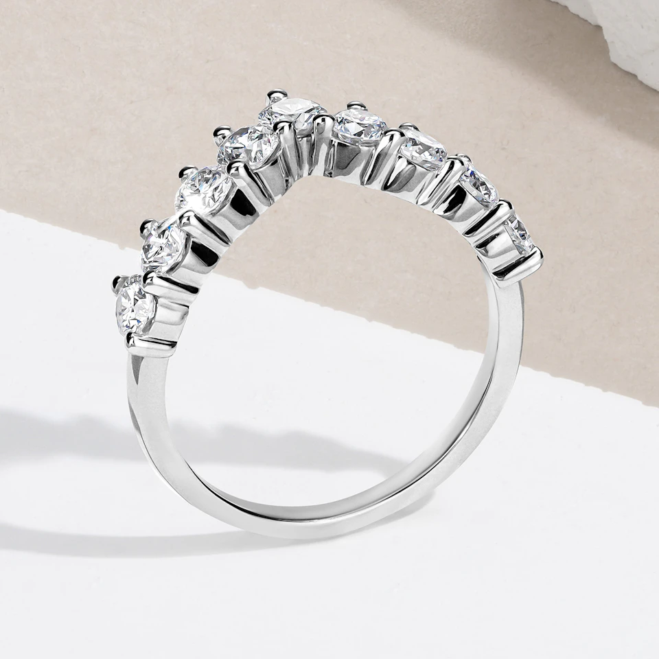 Starlit 1.00ct Lab Diamond Wishbone Ring H/Si Quality in 9K White Gold