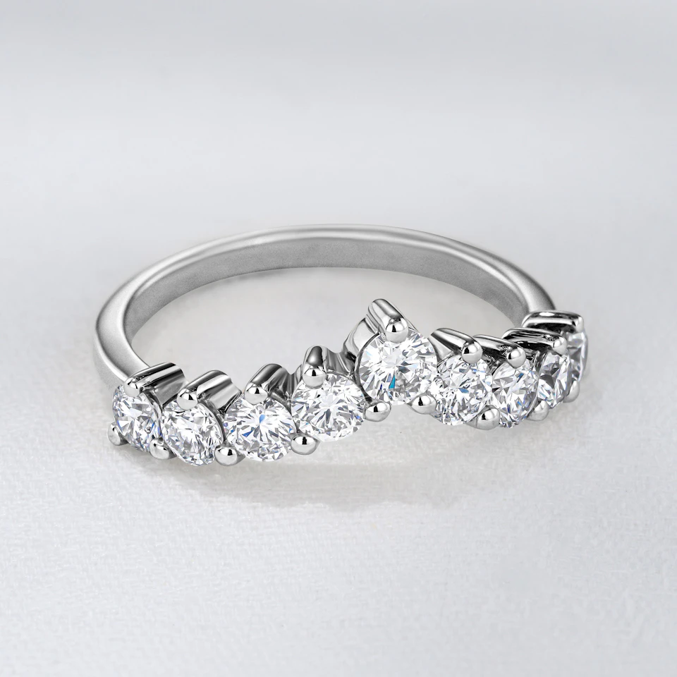 Starlit 1.00ct Lab Diamond Wishbone Ring H/Si Quality in 9K White Gold