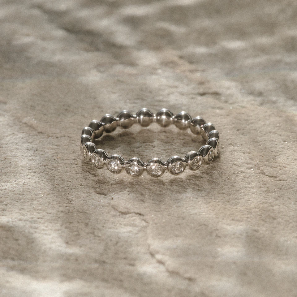 Lab Diamond Rubover Eternity Ring 0.33ct in 9K White Gold