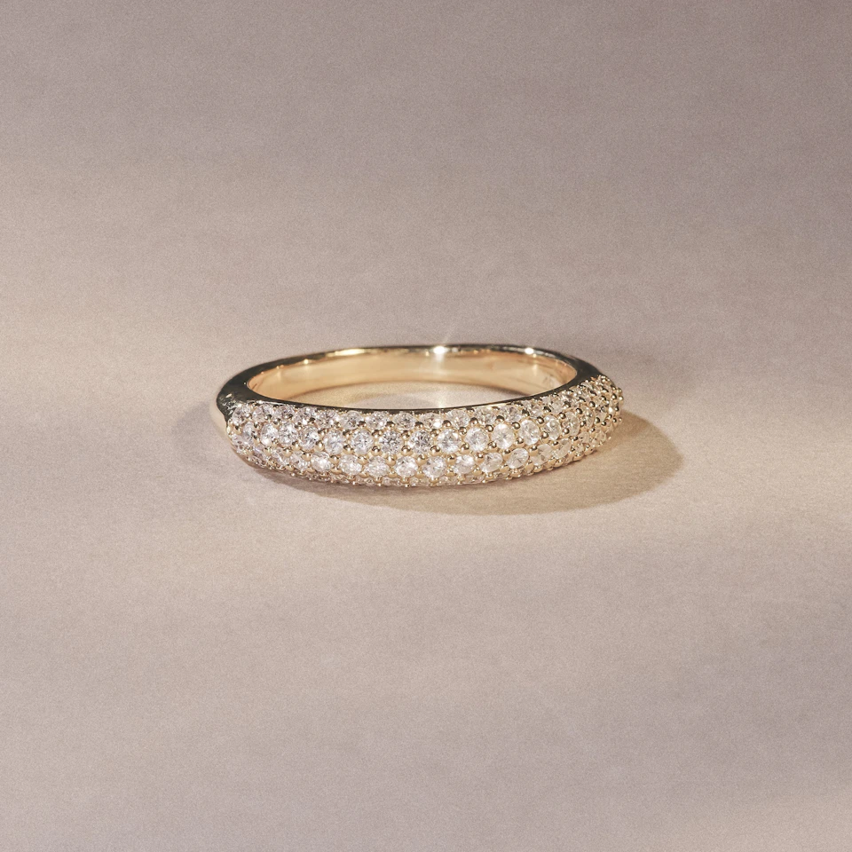Lab Diamond Micro Pave Half Eternity Ring 0.50ct in 9k Gold