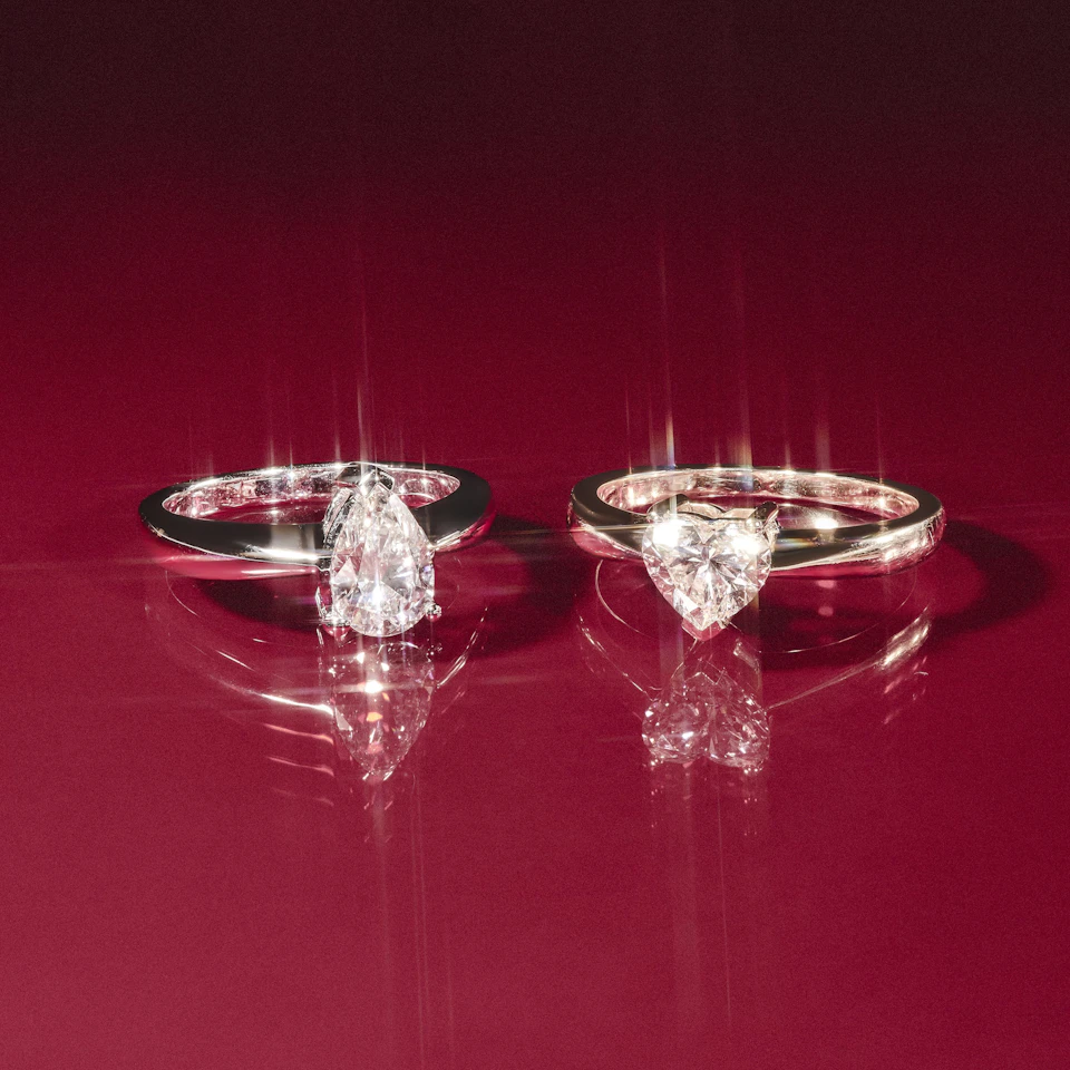 Naomi Pear Cut Lab Diamond Engagement Ring 0.33ct H/SI in 18k Gold Vermeil
