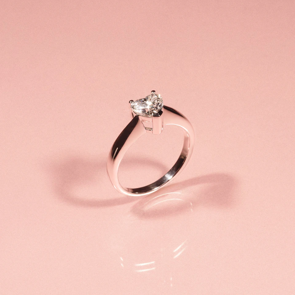 Naomi Heart Cut Lab Diamond Engagement Ring 1.00ct H/Si in 9k White Gold