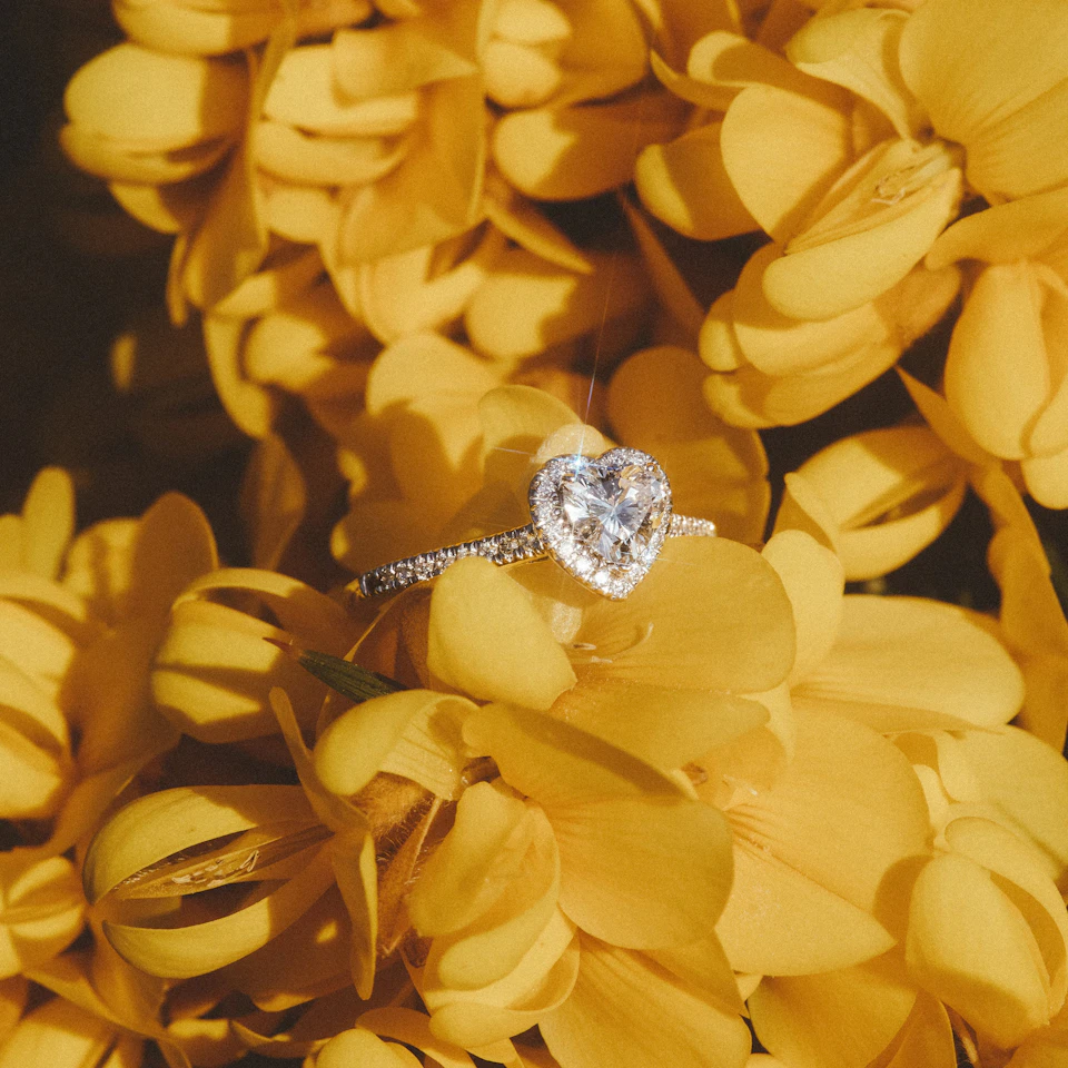 Lumia Heart Cut Lab Diamond Halo Ring 0.70ct F/VS in 9K White Gold