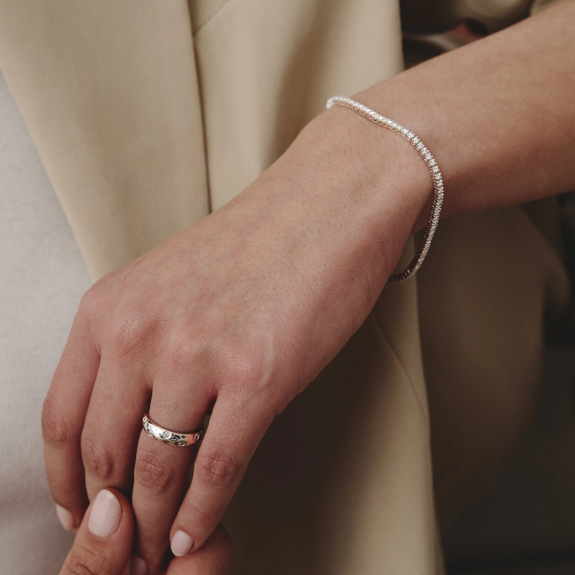 Chloe Lab Diamond Tennis Bracelet 3.00ct H/Si Set in 9K White Gold