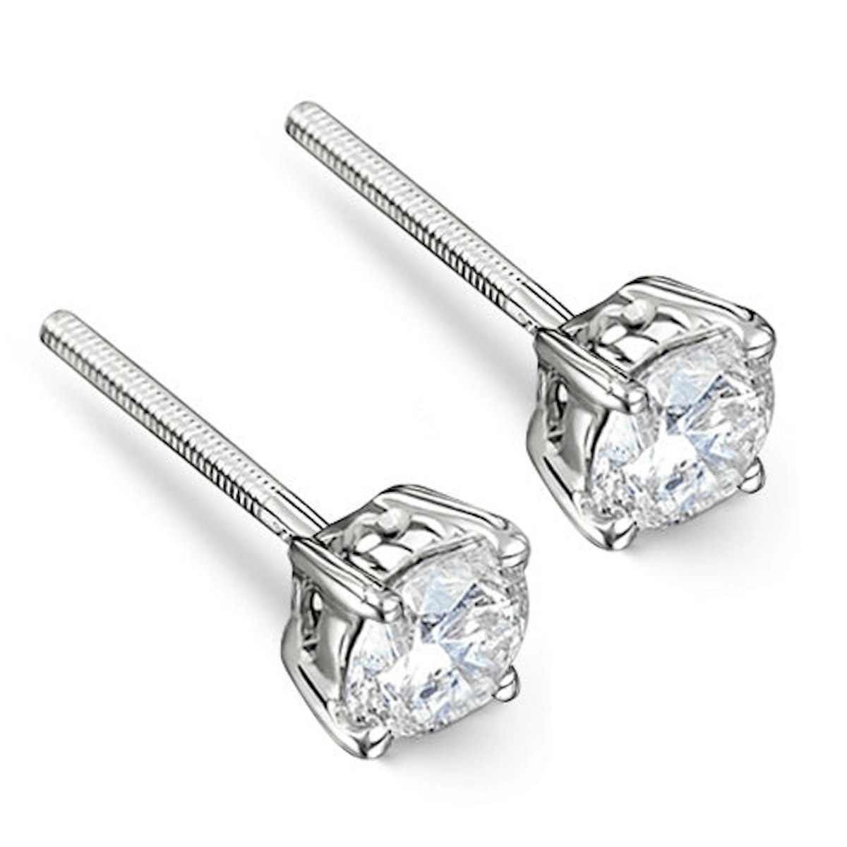 Lab Diamond Stud Earrings 1.00CT F/VS1 Quality Set in Platinum - 5.1mm