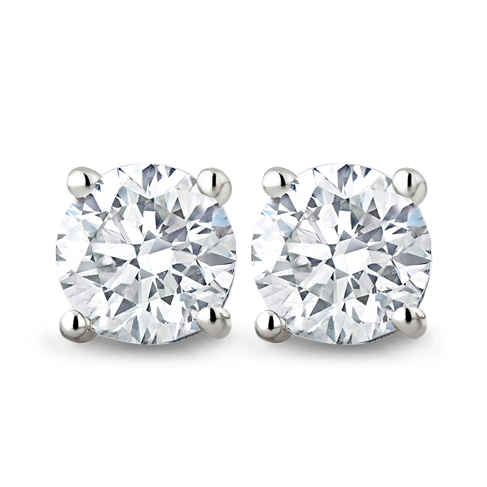 Lab Diamond Studs Earrings 1.50CT F/VS1 Quality Set in Platinum - 5.9mm